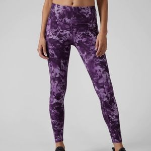 Athleta Printed Rainier Tight Spliced Floral Basalt Violet Medium Purple